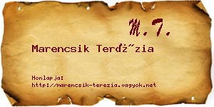 Marencsik Terézia névjegykártya